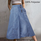 Celmia Women High Waist Striped Pants Fashion Retro Wide Leg Trousers Summer Casual Buttons Loose Elegant Party Pantalones