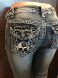 Women's Jeans Vintage Embroidered Skull Beaded Y2K Pants Ladies High Waist Jeans Casual Denim trousers Pantalon Femme