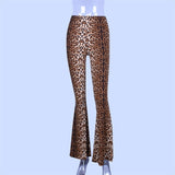 Leopard Flare Pants Tiger High Waist Pant Bell Autumn Winter Casual Clothes Women Sexy Streetwear Trousers Bottoms