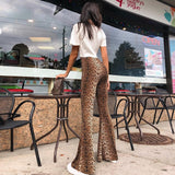 Leopard Flare Pants Tiger High Waist Pant Bell Autumn Winter Casual Clothes Women Sexy Streetwear Trousers Bottoms