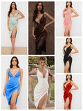 High Quality Summer Bodycon Dress Women New Arrival Lined House of Cb Satin Dress Sexy Draped Celebrity Evening Party Dress