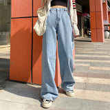 Streetwear High Waist Women's Fashion Jeans Woman Girls Women Wide Leg Pants Trousers Female Jean Femme Denim Bagge Mom Jeans