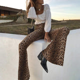 Leopard Flare Pants Tiger High Waist Pant Bell Autumn Winter Casual Clothes Women Sexy Streetwear Trousers Bottoms