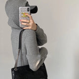 Wool Sweater Cardigan  Hoodie Women Tops  Cashmere Korean Fashion Knitted Long Sleeve  Zipper Vintage Cardigan