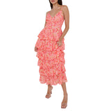 homecoming dresses New Summer Women's Backless Printed Leaf Edge Decorative Sling Dress Female