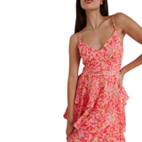 homecoming dresses New Summer Women's Backless Printed Leaf Edge Decorative Sling Dress Female