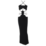 sexy trend hip skirt summer women's clothing new fashion American backless halter neck dress female