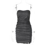 women's clothing autumn new style mercerized chest wrap hollow slim hip sexy nightclub dress female