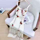 Ready stock Strawberry Farm French retro country satin print suspender dress cardigan suit skirt