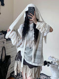 Harajuku Hollow Out Sweater Women Grunge Oversized Knitted Jumper Fairycore Detachable Long Sleeve Tops Y2K Aesthetic