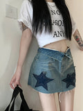 Summer Women American Vintage Mini Jean Denim Skirt Y2k Streetwear Cyber Punk 2000s Coquette Harajuku Fashion Gyaru Hot Sexy New