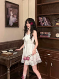 Summer White Lolita Sweet Lace Dress Woman Casual Elegant Y2k Mini Dress Short Party Hot Girls One Piece Dress Korean Fashion