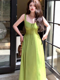 Summer Elegant Women Sweet Party Midi Holiday Dresses Casual Female Lace Up Robe