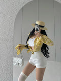 Women Y2k Streetwear Korean Fashion Gyaru Plaid Shirts Long Sleeve Tunic Blouses Ins Street Chic Coquette Kpop 2000s Aesthetic