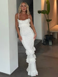 Summer Elegant White Women Ready To Wear Dresses Maxi Luxury Lace Bodycon Wedding Event Party Dress Formal Occsaion