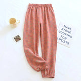 HiqdressSpring Summer New Women Sleep Bottoms Pajama Pants Soft Cotton Lounge Trousers Elastic Waist Thin Home Style Nightwear