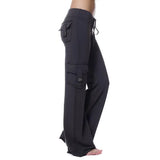 Dropshipping Cargo Pants Women Pants Strong Elastic Wide Leg Trousers Female Soft Joggers Sports Drawstring Straight Sweatpants