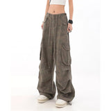 HiqdressY2K Grunge Cargo Pants Woman Streetwear Vintage 90s Wide Leg Trousers Oversized Hippie Punk Graphic Print Retro Sweatpants