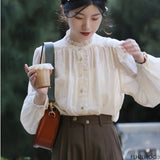 HiqdressThin Transparent Lace Tops Women Korea Style Design 2023 French Elegant Office Lady Cute Girls Chic Ruffles Basic Shirts Blouse