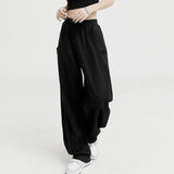 Streetwear Fashion Women Solid Sweatpants Spring Autumn Street Dance Jazz Loose Elastic Waist Casual Wide Leg Sports Trousers