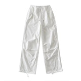 Thin style loose cargo pants women's high waist casual  paper bag pants lace-up trousers 2023 summer new cargo pants for women