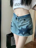 Summer Women American Vintage Mini Jean Denim Skirt Y2k Streetwear Cyber Punk 2000s Coquette Harajuku Fashion Gyaru Hot Sexy New