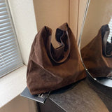 Autumn/Winter Retro Women's Bag Hot Selling Large Capacity Suede Shoulder Bag Solid Color Simple Casual Commuter Bag Сумка