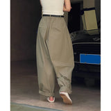 Oversize Slimming Women Pants High Waist Wide-Leg Trousers Simple Casual Loose-Fitting Cotton Baggy Streetwear Trousers  2023