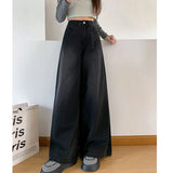 Vintage High Waist Jeans Fashion Korean Women Loose Wide Leg Pants Casual Female Streetwear Denim Trousers Spring New