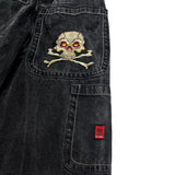 HiqdressJeans New Harajuku Hip Hop Retro Skull Graphic Embroidered Baggy Jeans Denim Pants Men Women Goth High Waist Wide Trousers