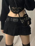 Pastel Goth Low Waist Micro Skirts Y2K Streetwear Acubi Pockets Patchwork A-line Skirt E-girl Aesthetics Outfits Zipper