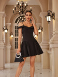  Black Elegant Party Dresses for Women Mini Off The Shoulder Birthday Dress Sexy One-piece Strap Women's Clothing