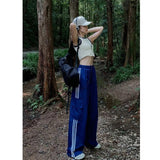 Outdoor Hiking Women Striped Sweatpants Harajuku Fashion Spring Summer New Wide Leg High Waist Sports Straight Cargo Trousers