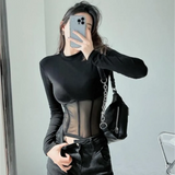 HiqdressSummer Women T Shirt Girls T-Shirt Woman Clothes Long Sleeve Tops Spring Black Slim Tshirt Female Crop Top Tee Sexy Skinny Y2k