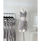 Summer French Elegant Y2k Mini Dress Woman Sexy Sleeveless Short Party Dress Casual One Piece Dress Korean Fashion Chic