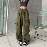 Streetwear Vintage Cargo Pants Womens Y2K Hip Hop Casual Baggy Wide Leg Straight Trousers Harajuku Oversize Overalls Sweatpants