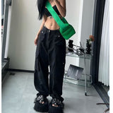 Cargo pants for women 2023 High waist retro y2k street fashion casual loose couple wide leg pants straight trousers female pants