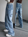 Harajuku Vintage Cargo high waisted Jeans Women Y2k Hip Hop Baggy Wide Leg Denim Pants Casual Loose Trousers Streetwear Pockets