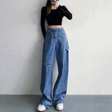 vintage spring 2022 womens fashion high waist Women's Wide leg jeans baggy woman denim capris Pants jean mom jeans trousers