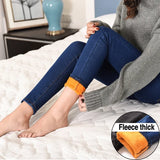 Warm Winter Size Slim Jeans Women Advanced Stretch Cotton Denim Pants Thick Fleece Student Trousers Blue Black Gray