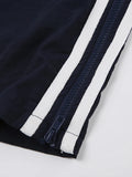 Sweetown Side Zipper Split Contrast Stripe Loose Casual Women Straight Leg Pants Y2K Baggy Trousers