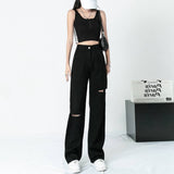 vintage spring 2022 womens fashion high waist Women's Wide leg jeans baggy woman denim capris Pants jean mom jeans trousers