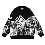 Hip Hop Knitted Men's Women's Sweater 2023 Harajuku Fashion Spider Boy Pattern Printing Loose Tops Casual Streetwear Pullover