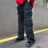 HiqdressY2K Man Streetwear Techwear Cargo Korean Harajuku Straight Casual Pants for Men Sweatpants Wide Leg Joggers Trousers Clothes ins