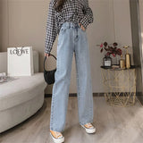 Korean High Waist Loose Straight Pants Woman Spring Autumn Streetwear Baggy Jeans 2023 Classic Washed Denim Trousers Vaqueros