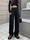 Korean Fashion Baggy Pants Women 2022 Summer Vintage High Waist Jeans Casual Straight Wide Leg Denim Trousers Lady Outdoor Slim