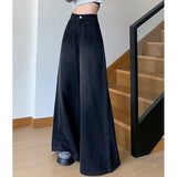 Vintage High Waist Jeans Fashion Korean Women Loose Wide Leg Pants Casual Female Streetwear Denim Trousers Spring New