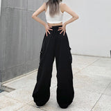 Streetwear Vintage Cargo Pants Womens Y2K Hip Hop Casual Baggy Wide Leg Straight Trousers Harajuku Oversize Overalls Sweatpants