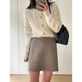 HiqdressNew High-quality V-neck Sweaters Women Twist Pullover Knitted Jumper Loose Pullover Slim Blouse Top Long Sleeve Casual Knitwear