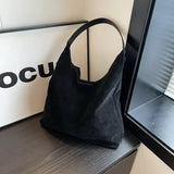 Autumn/Winter Retro Women's Bag Hot Selling Large Capacity Suede Shoulder Bag Solid Color Simple Casual Commuter Bag Сумка